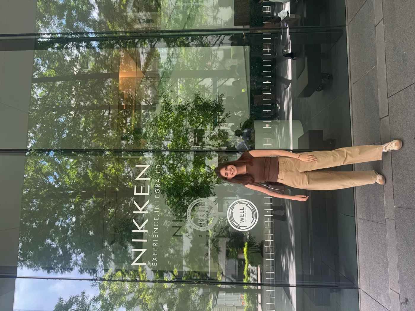 Daniela outside Nikken Sekkei during the Tokyo visit